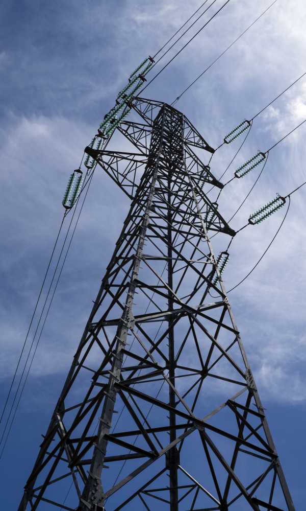 electric pylon blue sky in background, France